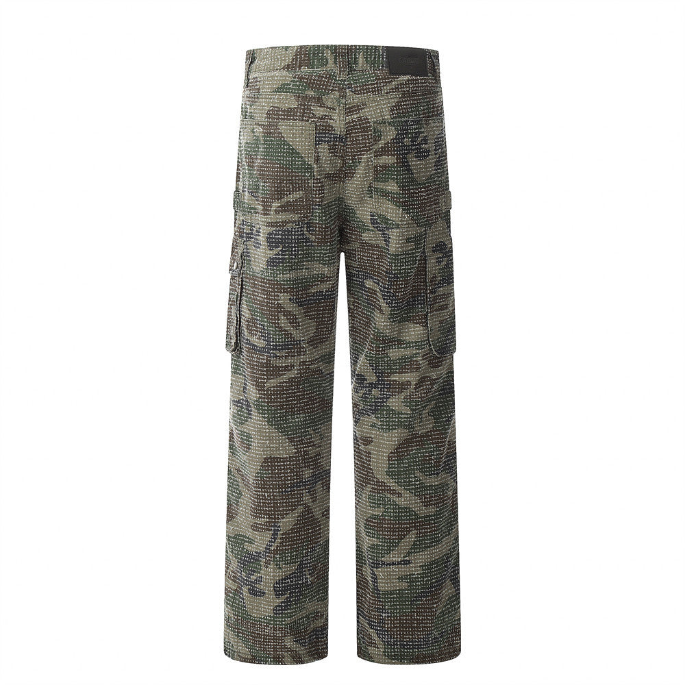 Hole Scrub Camo Paratrooper Pants PinkLimes Trending Streetwear