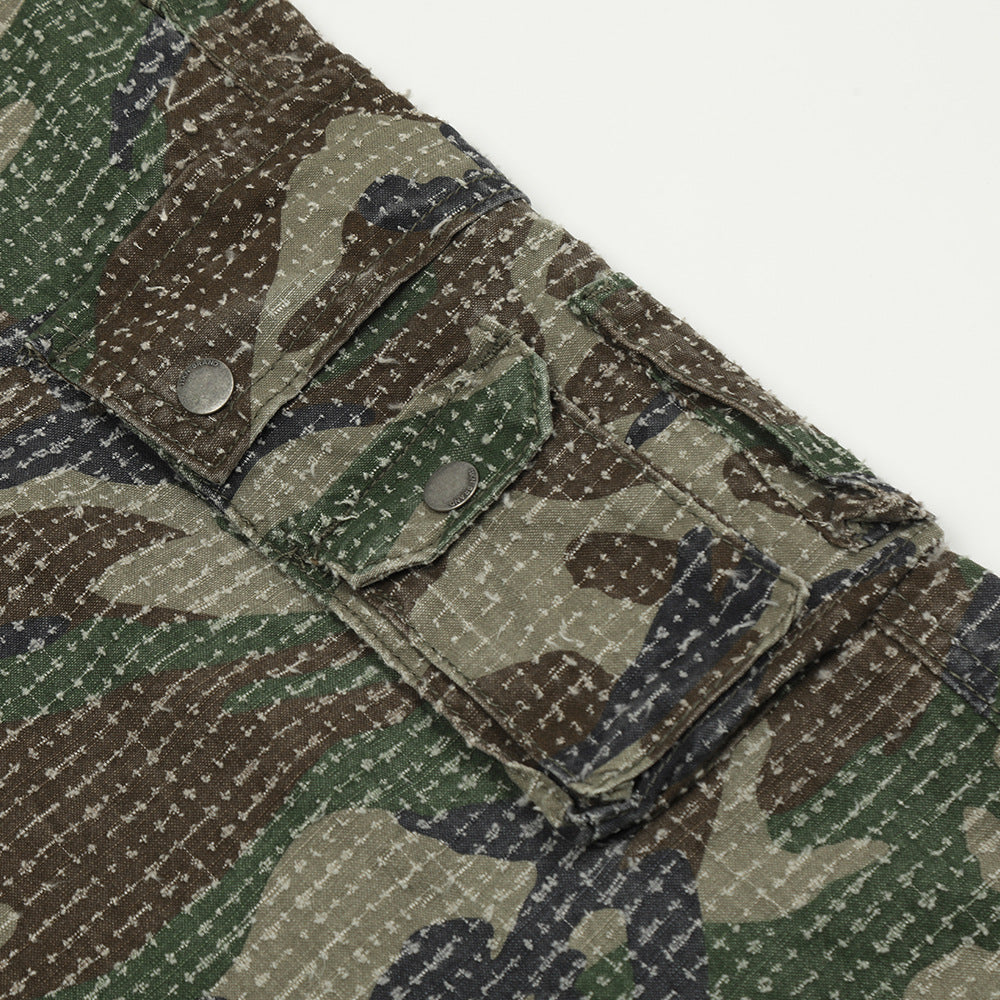 Hole Scrub Camo Paratrooper Pants PinkLimes Trending Streetwear