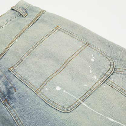 Distressed Reverse Paint Splash Jeans PinkLimes Trending Streetwear