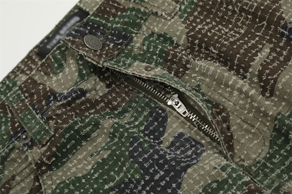 Hole Scrub Camo Paratrooper Pants PinkLimes Trending Streetwear