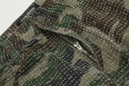 Hole Scrub Camo Paratrooper Pants PinkLimes Trending Streetwear