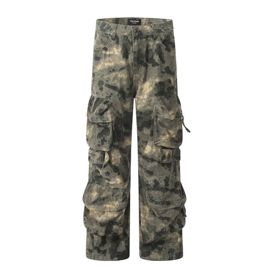 Tie-Dye Camo Tactical Cargo Pants Camouflage PinkLimes Trending Streetwear