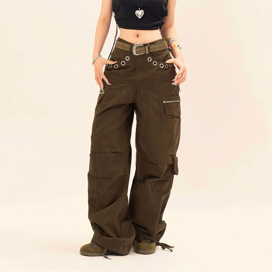 Loose Workwear Cargo Pants Brown PinkLimes Trending Streetwear