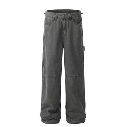 Retro Washed Denim Cargo Pants PinkLimes Trending Streetwear