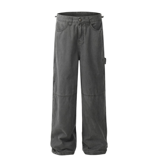 Retro Washed Denim Cargo Pants PinkLimes Trending Streetwear