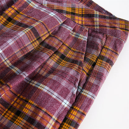 Plaid Pleated Workwear Pants PinkLimes Trending Streetwear