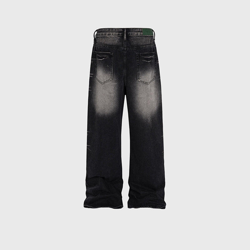 Unisex Laser Textured Loose Jeans PinkLimes Trending Streetwear