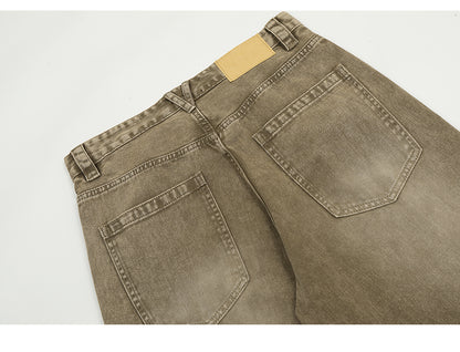 Baggy Brown Distressed Denim Jeans PinkLimes Trending Streetwear