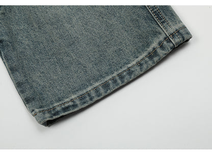 Spliced Pocket Denim Jeans PinkLimes Trending Streetwear