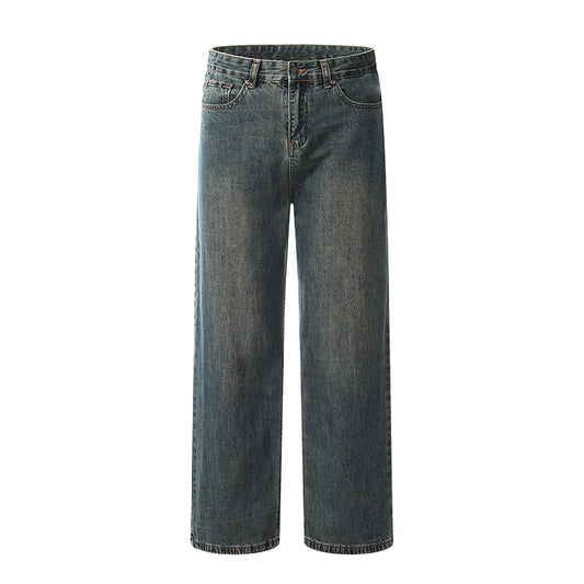 Dark Grey Straight-Leg Loose Jeans Gray PinkLimes Trending Streetwear
