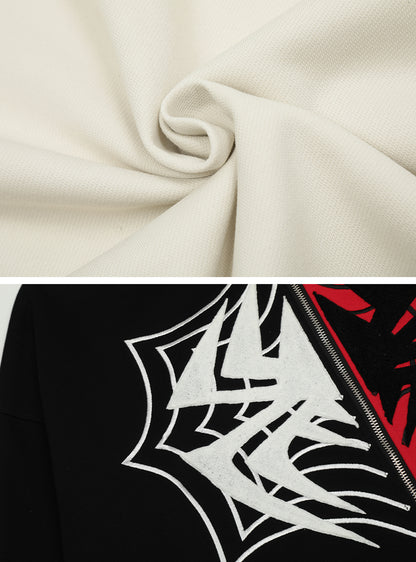 Spider Zip-Up Hoodie Shirts & Tops PinkLimes Trending Streetwear