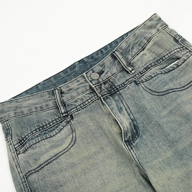 Spliced Pocket Flared Jeans PinkLimes Trending Streetwear