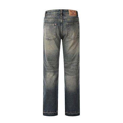 Distressed Straight-Leg Ripped Jeans PinkLimes Trending Streetwear
