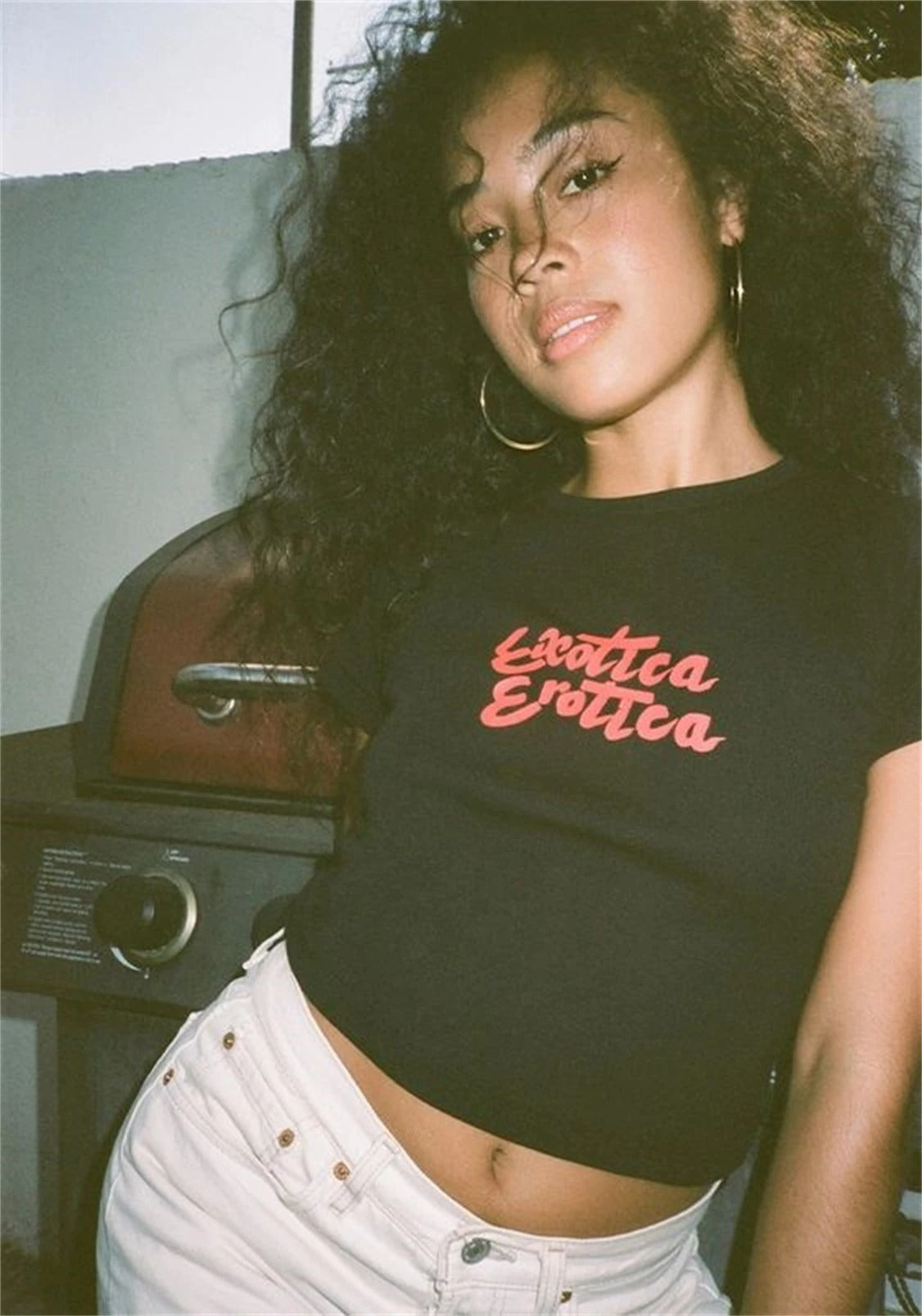 Exotica Black Crop Tee Shirts & Tops PinkLimes Trending Streetwear
