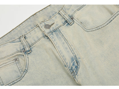 Light Washed Ripped Denim Jeans PinkLimes Trending Streetwear