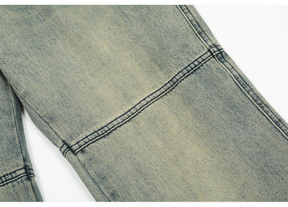 Spliced Pocket Flared Jeans PinkLimes Trending Streetwear