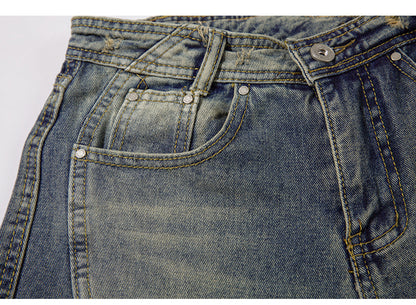 Flared Zip Streetwear Denim Jeans PinkLimes Trending Streetwear