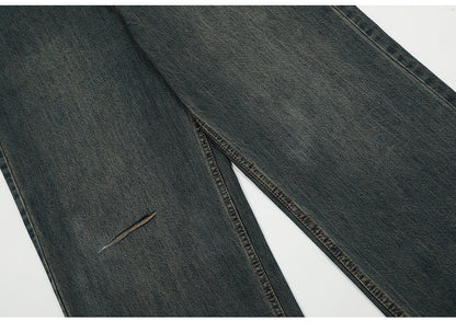 Dark Grey Straight-Leg Ripped Jeans PinkLimes Trending Streetwear