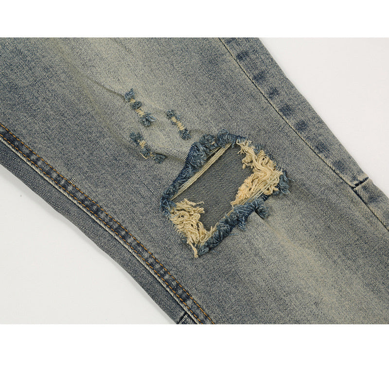 Knee Ripped Zipper‑Leg Jeans PinkLimes Trending Streetwear