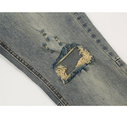 Knee Ripped Zipper‑Leg Jeans PinkLimes Trending Streetwear