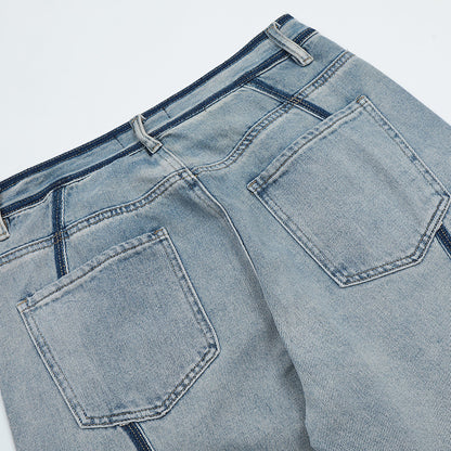Striped Stitch Loose Streetwear Jeans PinkLimes Trending Streetwear