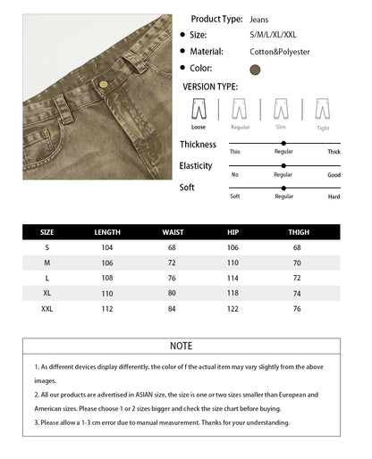 Baggy Brown Distressed Denim Jeans PinkLimes Trending Streetwear