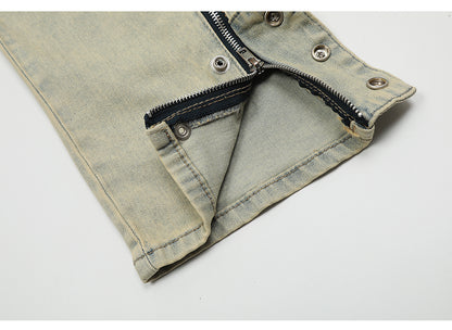 Khaki Washed Jeans PinkLimes Trending Streetwear
