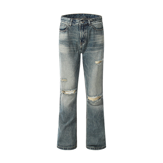 Ripped Streetwear Jeans - Distressed Denim Pants Blue PinkLimes Trending Streetwear
