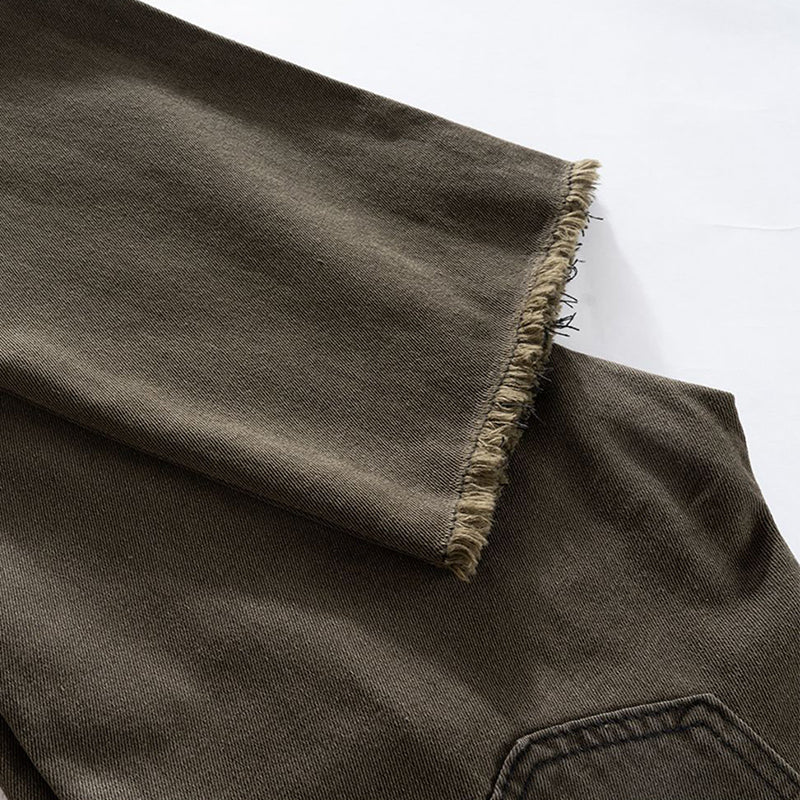 Ruff Hem Green Slim Jeans PinkLimes Trending Streetwear