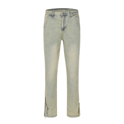Khaki Washed Jeans Khaki PinkLimes Trending Streetwear