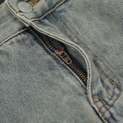 Washed Snap-Hem Straight Leg Jeans PinkLimes Trending Streetwear