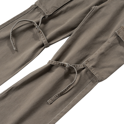 Washed Unisex Pleated Belted Jeans PinkLimes Trending Streetwear