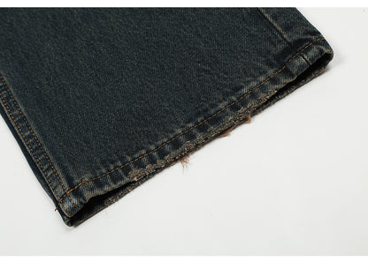Loose Fit Distressed Straight-Leg Jeans PinkLimes Trending Streetwear
