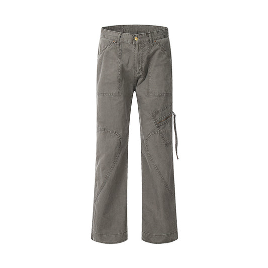 Patch Pocket Jeans Gray PinkLimes Trending Streetwear