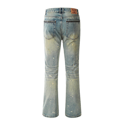 Flared Splash Ink Streetwear Jeans PinkLimes Trending Streetwear