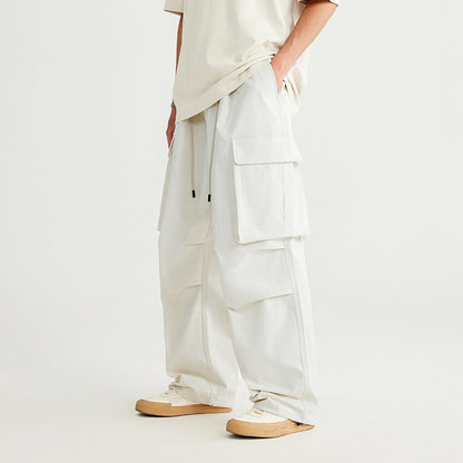 Herringbone Parachute Wide Leg Cargo Pants PinkLimes Trending Streetwear