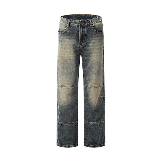 Baggy Distressed Denim Jeans Gray PinkLimes Trending Streetwear
