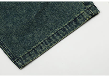Deep Grey Straight-Leg Denim Jeans PinkLimes Trending Streetwear