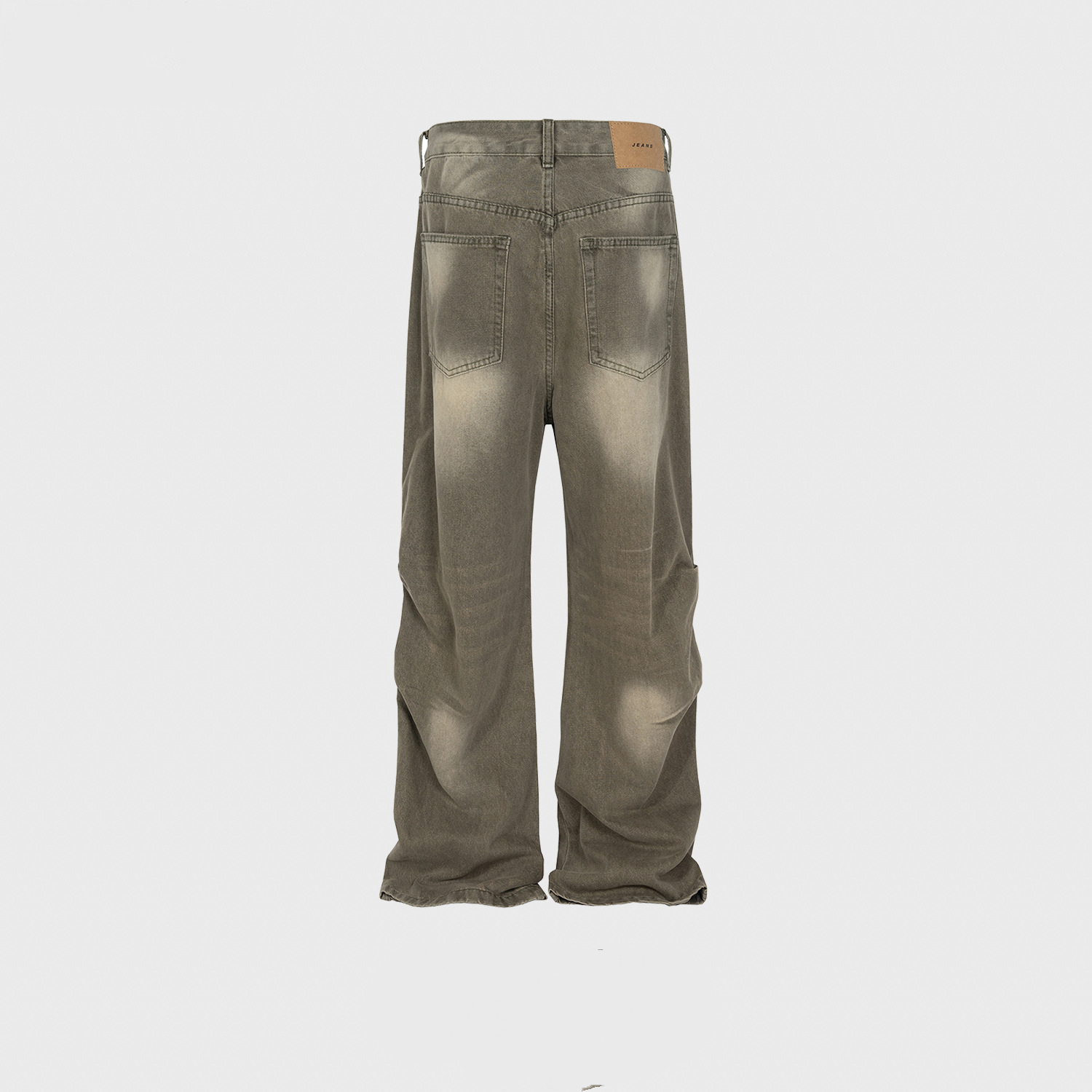 Washed Unisex Pleated Belted Jeans PinkLimes Trending Streetwear