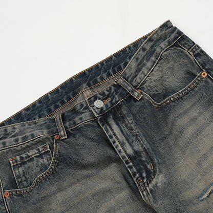 Distressed Straight-Leg Ripped Jeans PinkLimes Trending Streetwear