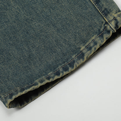 Denim Washed Spliced Jeans PinkLimes Trending Streetwear