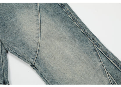 Spliced Pocket Denim Jeans PinkLimes Trending Streetwear