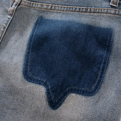 Contrast Pocket Vintage Jeans PinkLimes Trending Streetwear