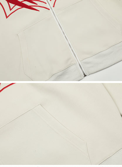 Spider Zip-Up Hoodie Shirts & Tops PinkLimes Trending Streetwear