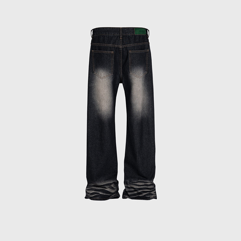 Washed Textured Straight‑Leg Jeans PinkLimes Trending Streetwear