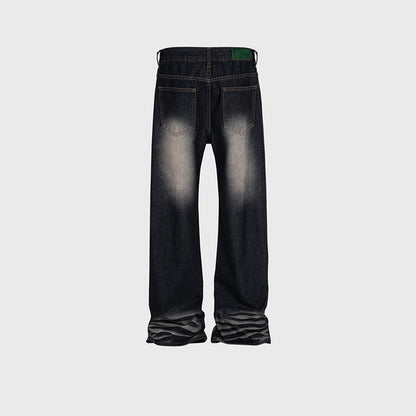 Washed Textured Straight‑Leg Jeans PinkLimes Trending Streetwear