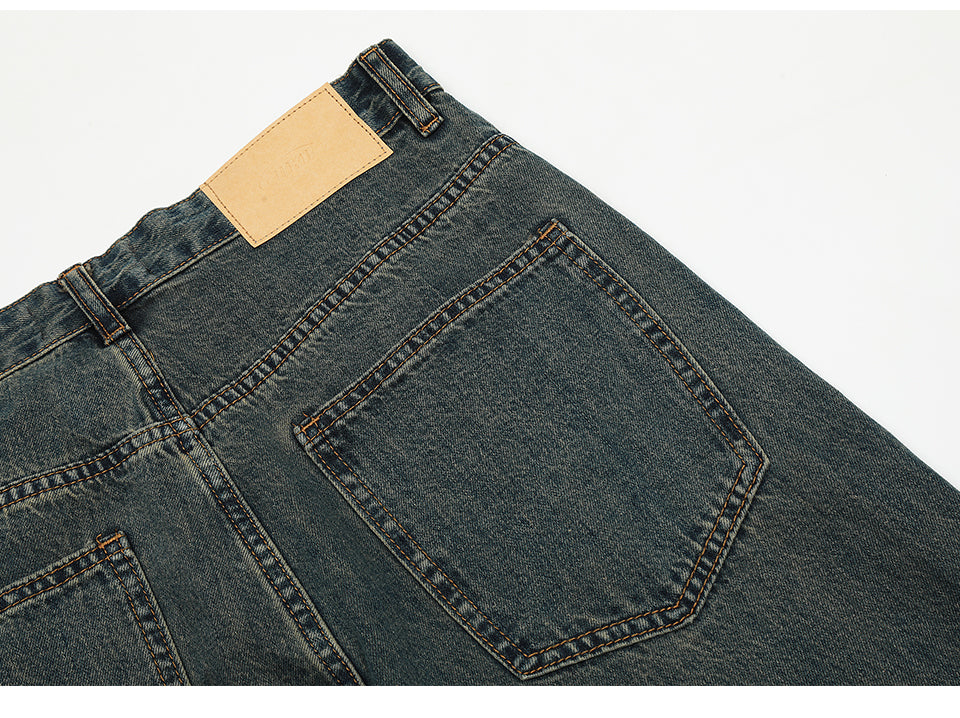 Dark Grey Straight-Leg Loose Jeans PinkLimes Trending Streetwear
