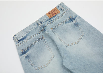 Blue Washed Denim Jeans PinkLimes Trending Streetwear