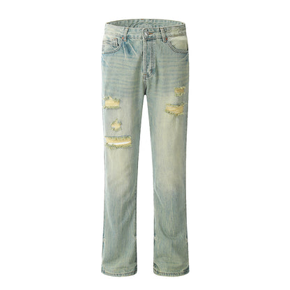 Ripped Denim Jeans Grey PinkLimes Trending Streetwear