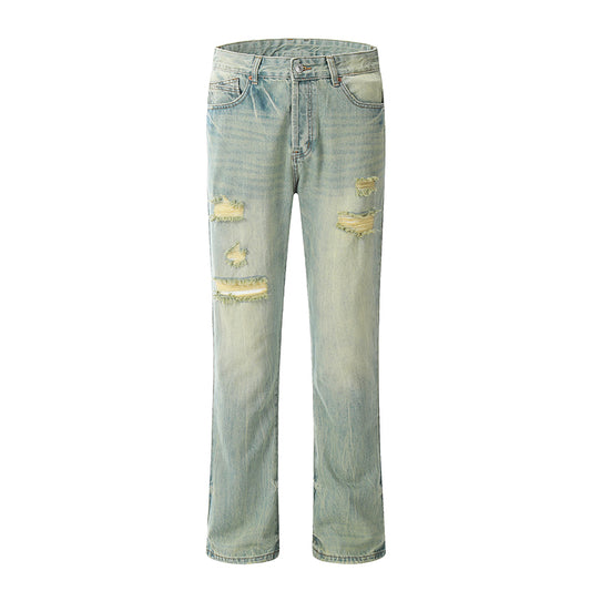 Ripped Denim Jeans Grey PinkLimes Trending Streetwear